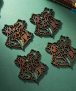 Bigsmall_cc Harry Potter Laser Cut Wooden Coasters - Set Of 4