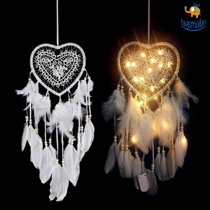 Bigsmall_hmk Heart Dreamcatcher With LED Lights
