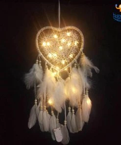 Bigsmall_hmk Heart Dreamcatcher With LED Lights