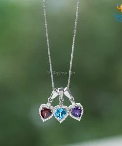 Ash Designs Heart Semi-Precious Pendant With Silver Chain Best Sellers