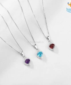 Ash Designs Heart Semi-Precious Pendant With Silver Chain Best Sellers