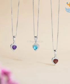 Ash Designs Heart Semi-Precious Pendant With Silver Chain Best Sellers