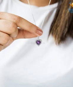 Ash Designs Heart Semi-Precious Pendant With Silver Chain Best Sellers