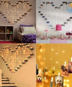 Coral Tree Heart Shape Curtain Clips LED String Lights All Of It