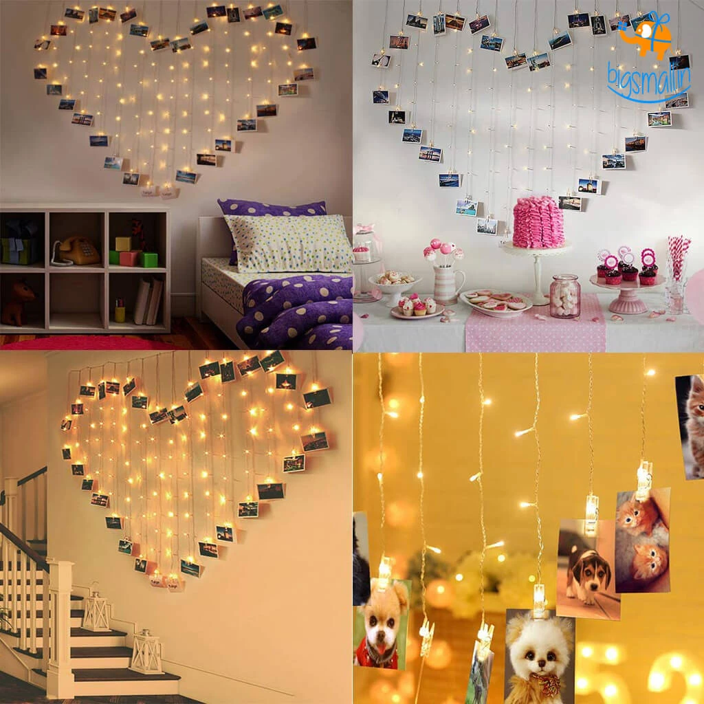 Coral Tree Heart Shape Curtain Clips LED String Lights All Of It