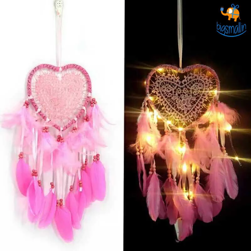 Bigsmall_hmk Heart Dreamcatcher With LED Lights