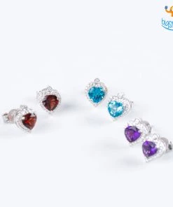 Ash Designs Heart Semi-Precious Heart Earring Studs All Of It