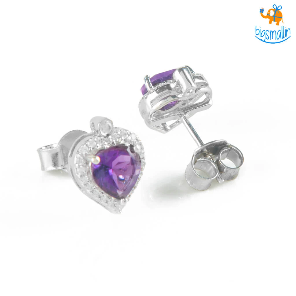 Ash Designs Heart Semi-Precious Heart Earring Studs All Of It