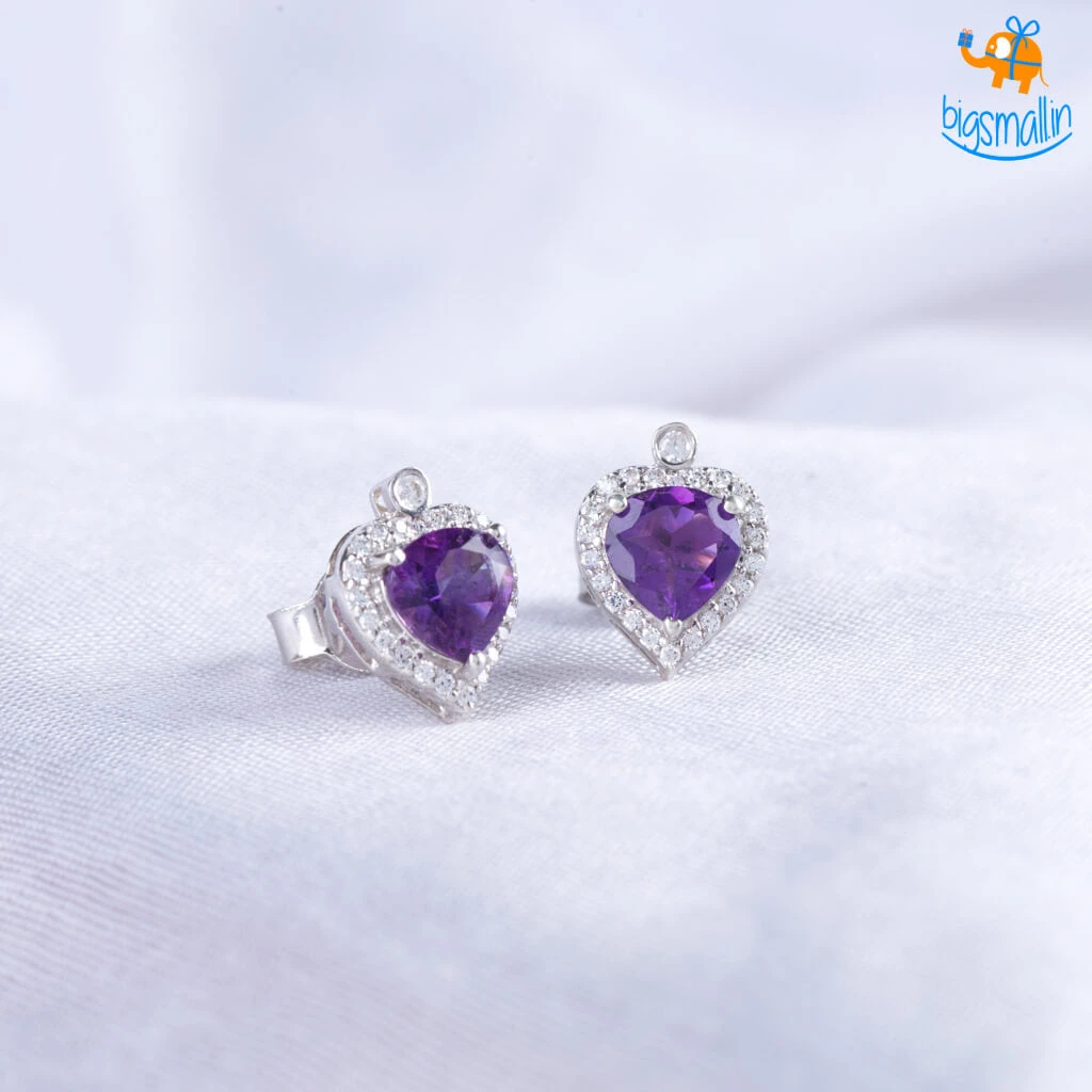 Ash Designs Heart Semi-Precious Heart Earring Studs All Of It