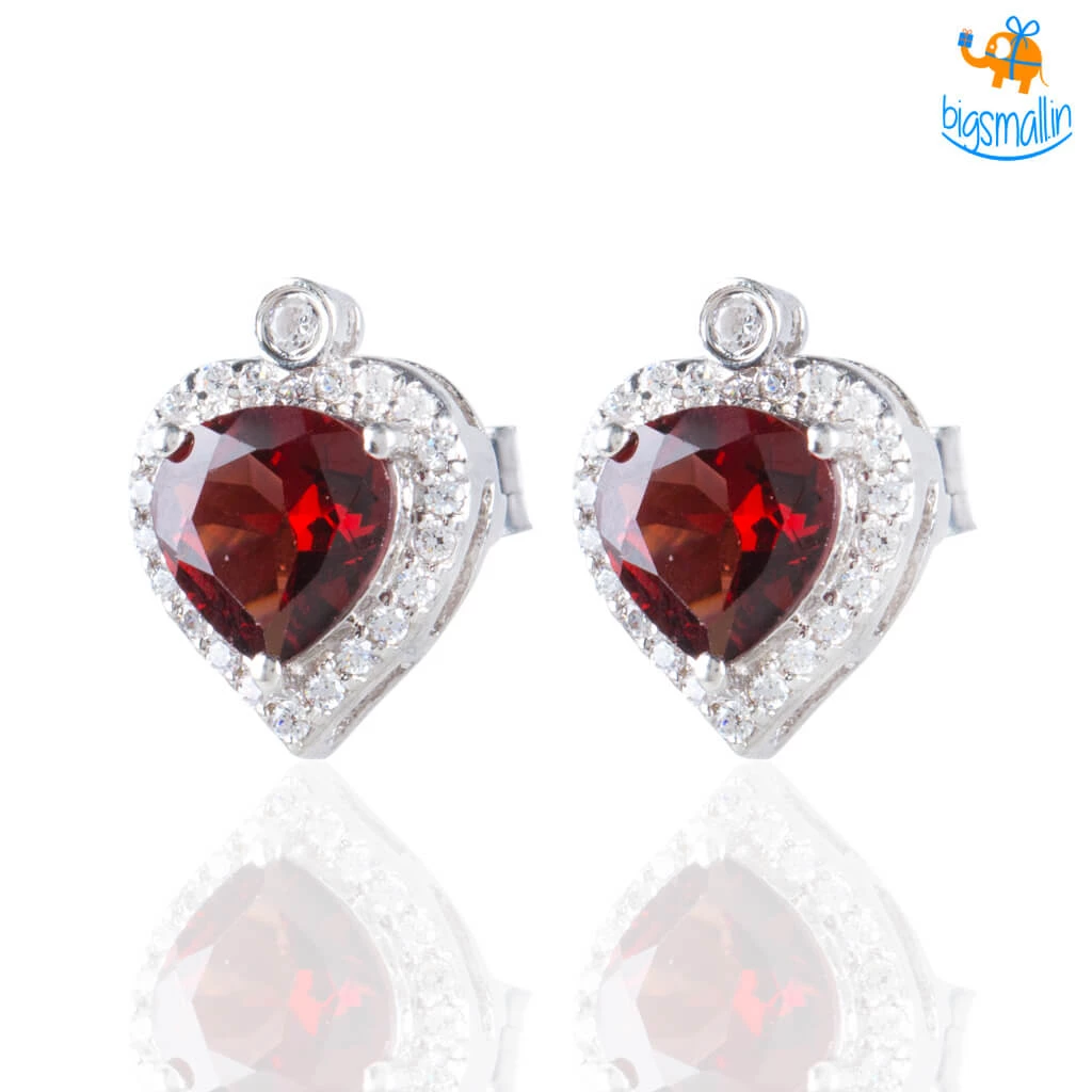 Ash Designs Heart Semi-Precious Heart Earring Studs All Of It