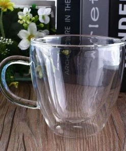 Bigsmall Heart Shaped Double Wall Glass Father's Day