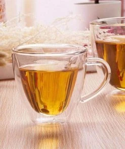 Bigsmall Heart Shaped Double Wall Glass Father's Day