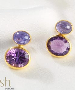 Ash Designs Hestia Amethyst & Tanzanite Earrings All Of It