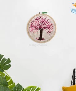 Hoop-Broideries Handmade Cherry Blossom Embroidery Hoop Art