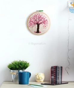 Hoop-Broideries Handmade Cherry Blossom Embroidery Hoop Art