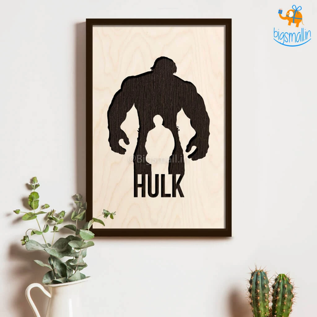 Bigsmall_cc Hulk Engraved Wooden Frame