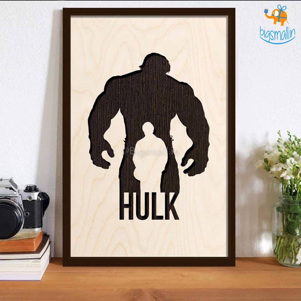 Bigsmall_cc Hulk Engraved Wooden Frame