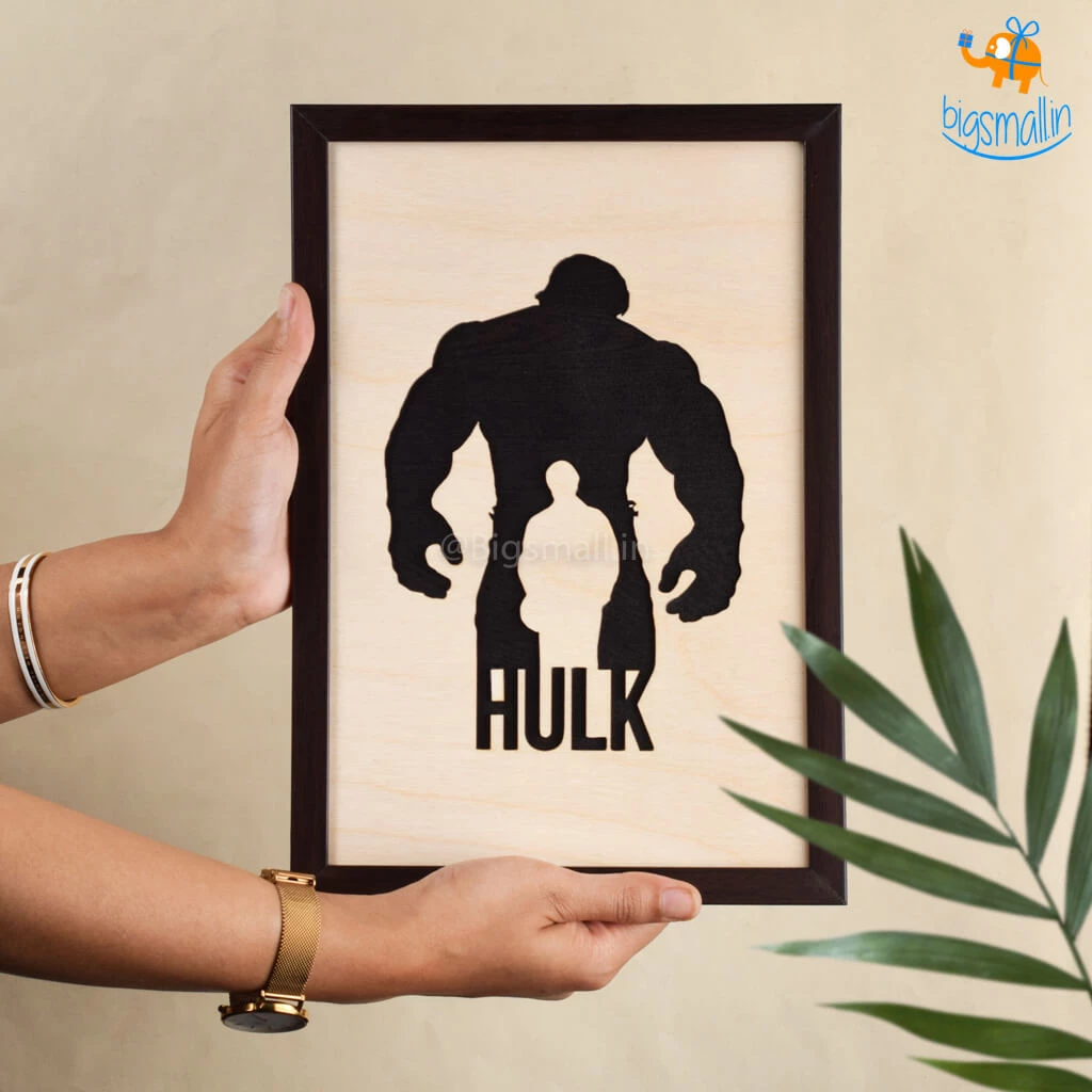 Bigsmall_cc Hulk Engraved Wooden Frame