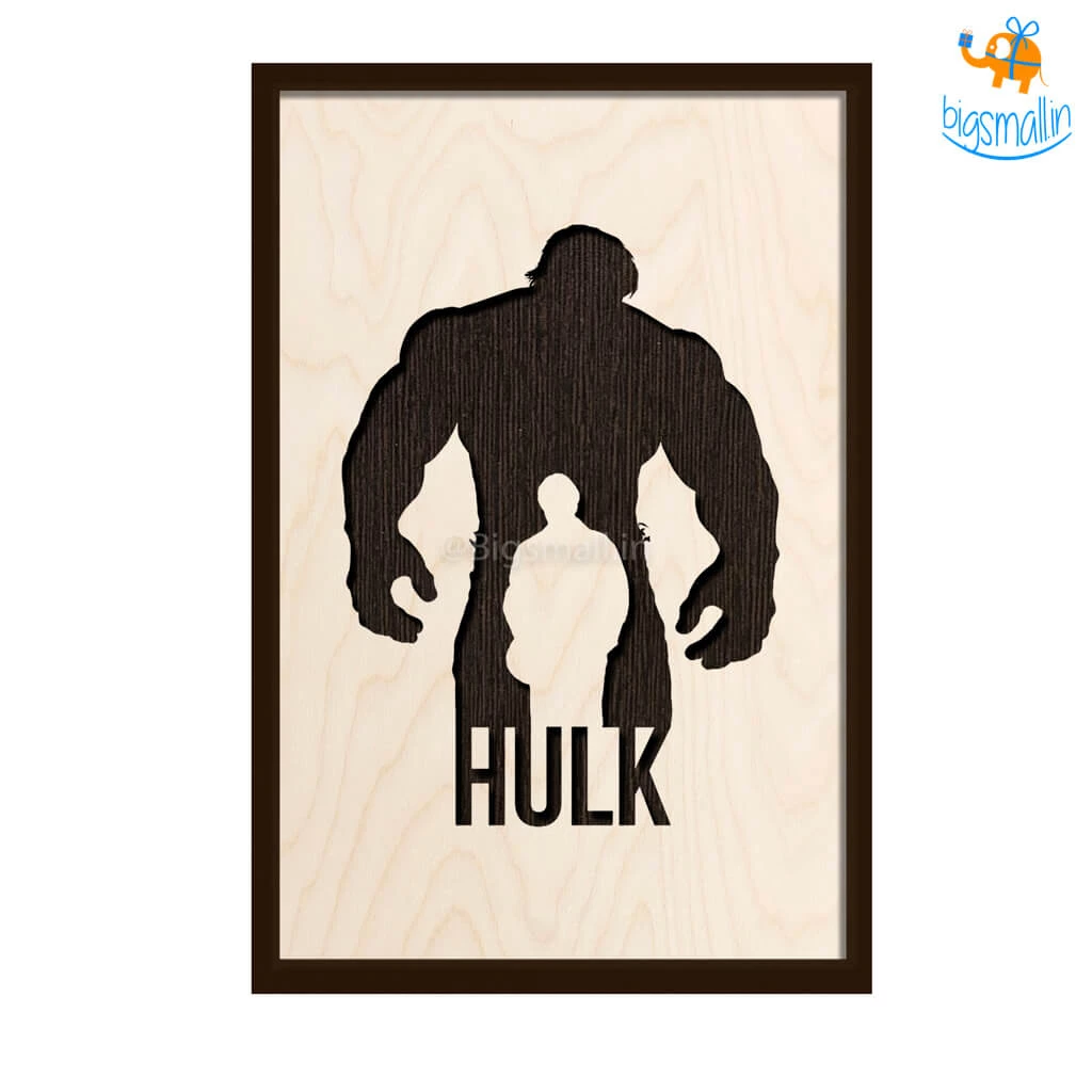 Bigsmall_cc Hulk Engraved Wooden Frame