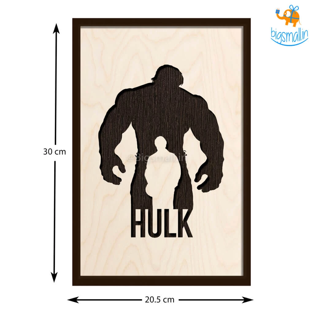 Bigsmall_cc Hulk Engraved Wooden Frame
