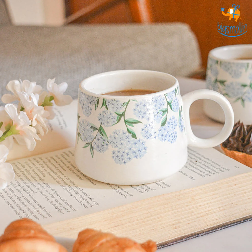 Hollyhock All Of It Hydrangea Ceramic Mug - Set Of 2