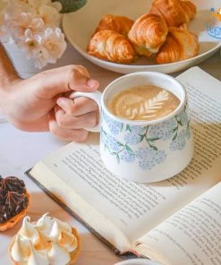 Hollyhock All Of It Hydrangea Ceramic Mug - Set Of 2