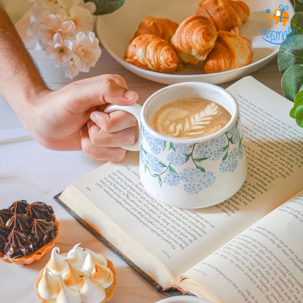 Hollyhock All Of It Hydrangea Ceramic Mug - Set Of 2