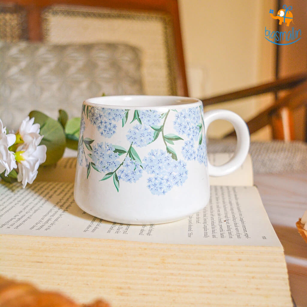 Hollyhock All Of It Hydrangea Ceramic Mug - Set Of 2