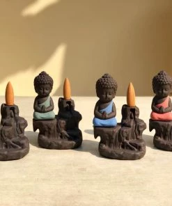 VinnyC Back-flow Buddha Incense Burner With 80 Cones