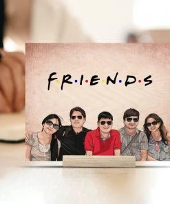 Chitra Chaya Father's Day Personalized Friends Caricature Wooden Portrait | COD Not Available