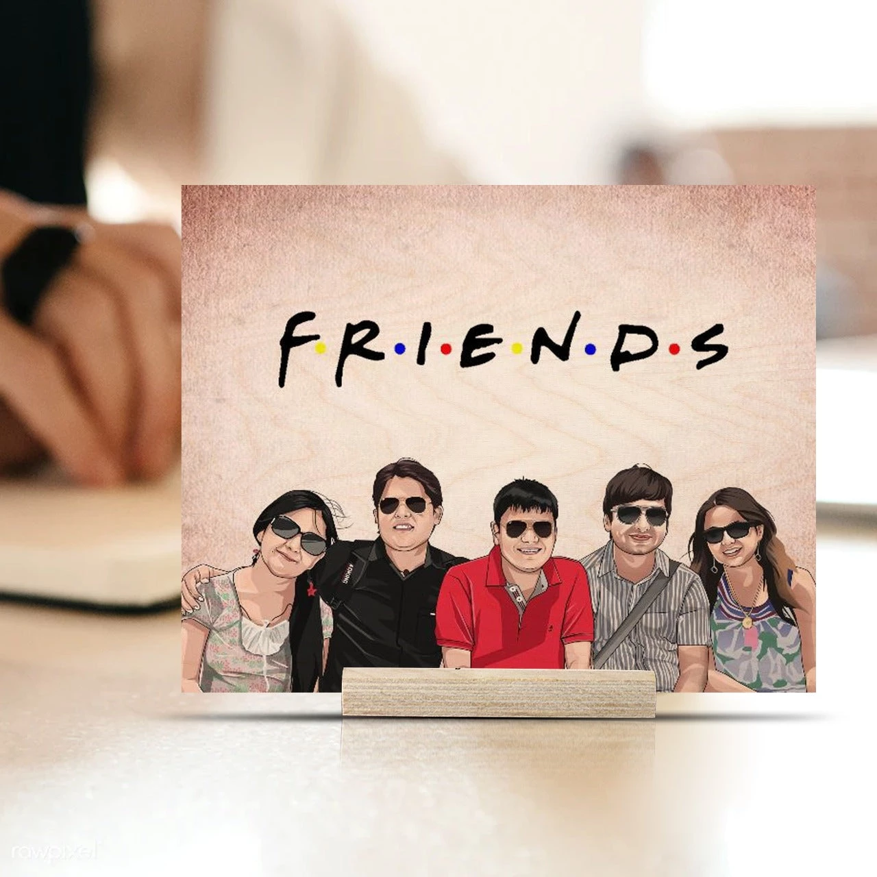 Chitra Chaya Father's Day Personalized Friends Caricature Wooden Portrait | COD Not Available