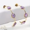 Ash Designs Hera Amethyst Half Hoop Earrings All Of It