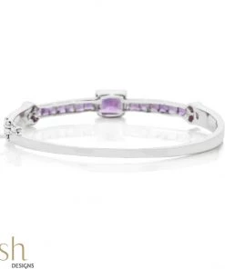 Ash Designs Whimsical Semi-Precious Bracelet Bangle Set In Silver