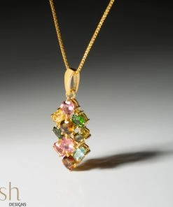 Ash Designs Moana Gemstone Pendant With With Silver Chain