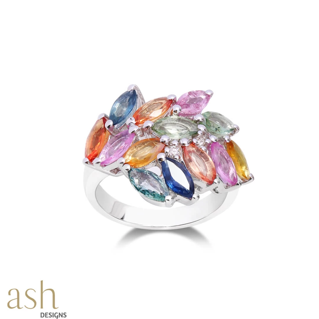Ash Designs Paradise Valley Semi-Precious Ring Set In Silver
