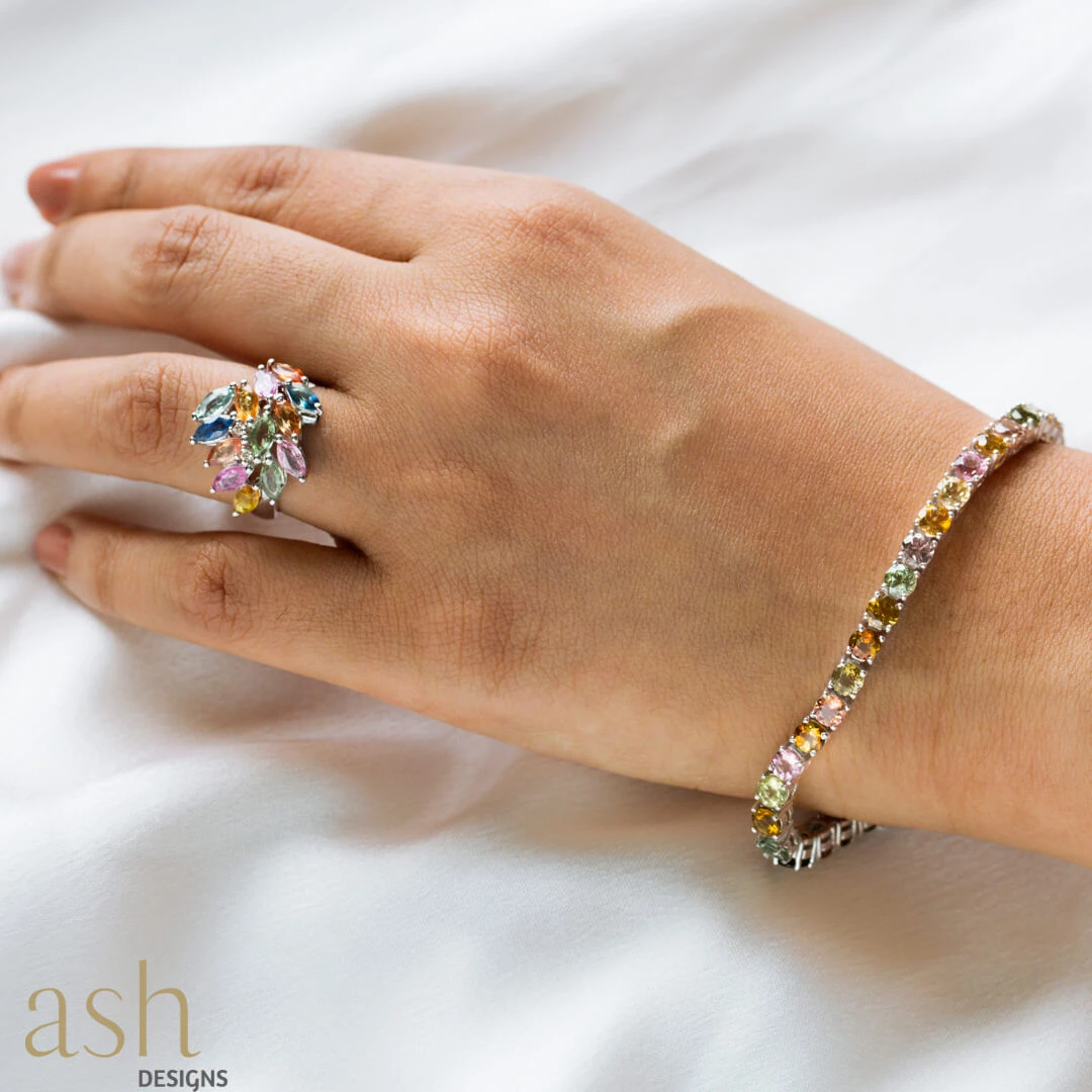 Ash Designs Paradise Valley Semi-Precious Ring Set In Silver