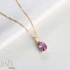 Ash Designs Isla Pink Topaz Gold Pendant With Chain