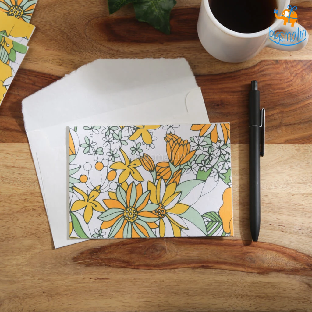 Ascetic Floral Greeting Card - Set Of 3 (Assorted Design) Sale