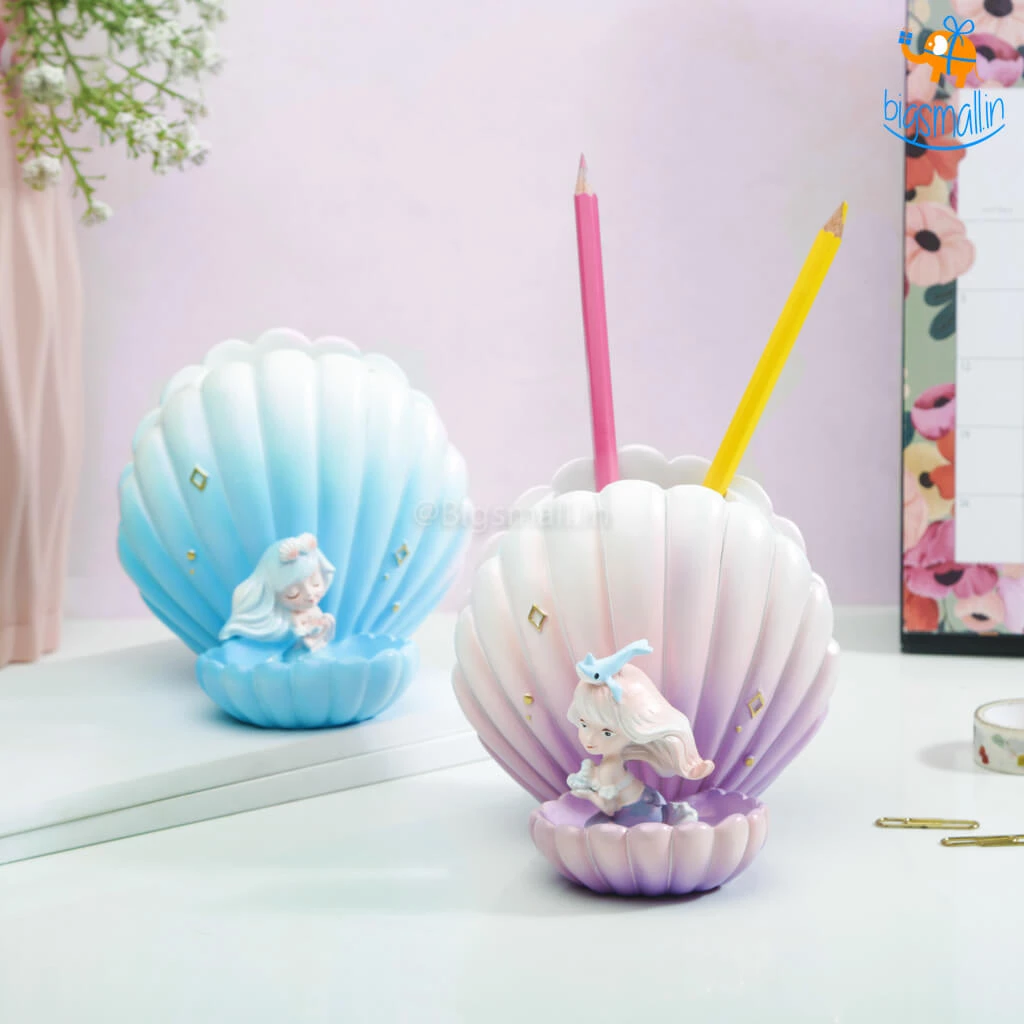 Bigsmall_hmk Sea Shell & Mermaid Desk Organizer