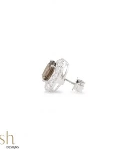 Ash Designs Araliya Smoky Semi Precious Earring Studs