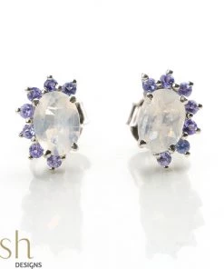 Ash Designs All Of It Rainbow Moonstone & Tanzanite Earrings
