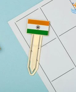 Bigsmall_piu Corporate Indian Flag Metallic Bookmark