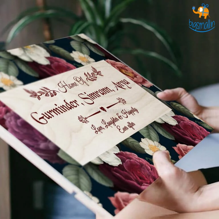 Chitra Chaya Personalized Floral Frame Name Plate | COD Not Available