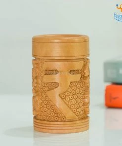Indian Craft Father's Day Wooden Rupee Symbol Pen Stand