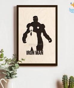 Bigsmall_cc Iron Man Engraved Wooden Frame New