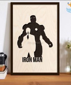 Bigsmall_cc Iron Man Engraved Wooden Frame New
