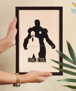 Bigsmall_cc Iron Man Engraved Wooden Frame New