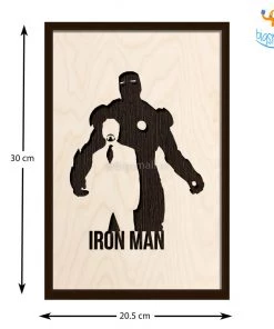 Bigsmall_cc Iron Man Engraved Wooden Frame New
