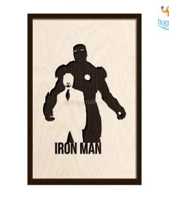 Bigsmall_cc Iron Man Engraved Wooden Frame New