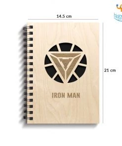 Bigsmall_cc Avengers Superhero Engraved Wooden Diary